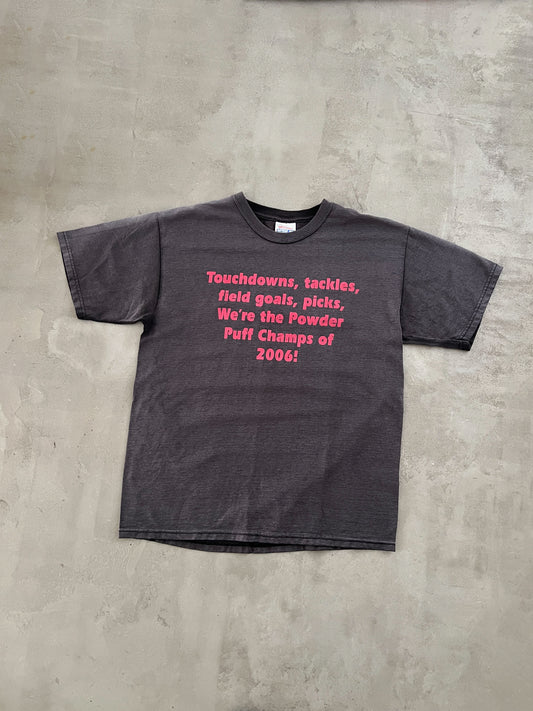 FADED GREY FOOTBALL TEE - 2000S M