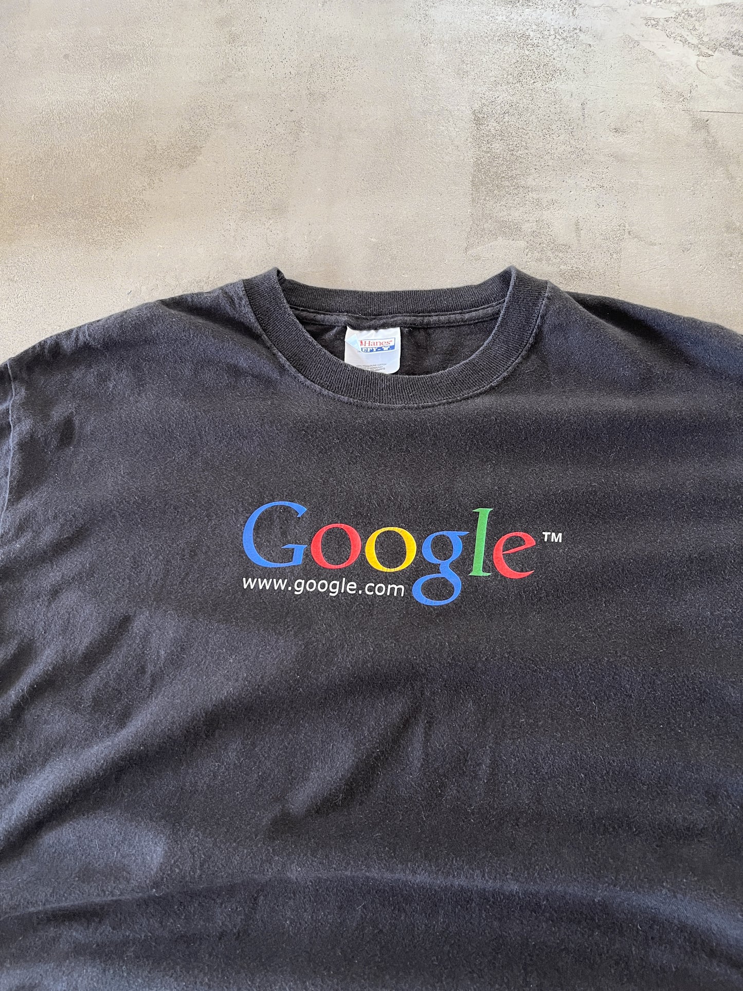 BLACK GOOGLE TEE - 1990S - L