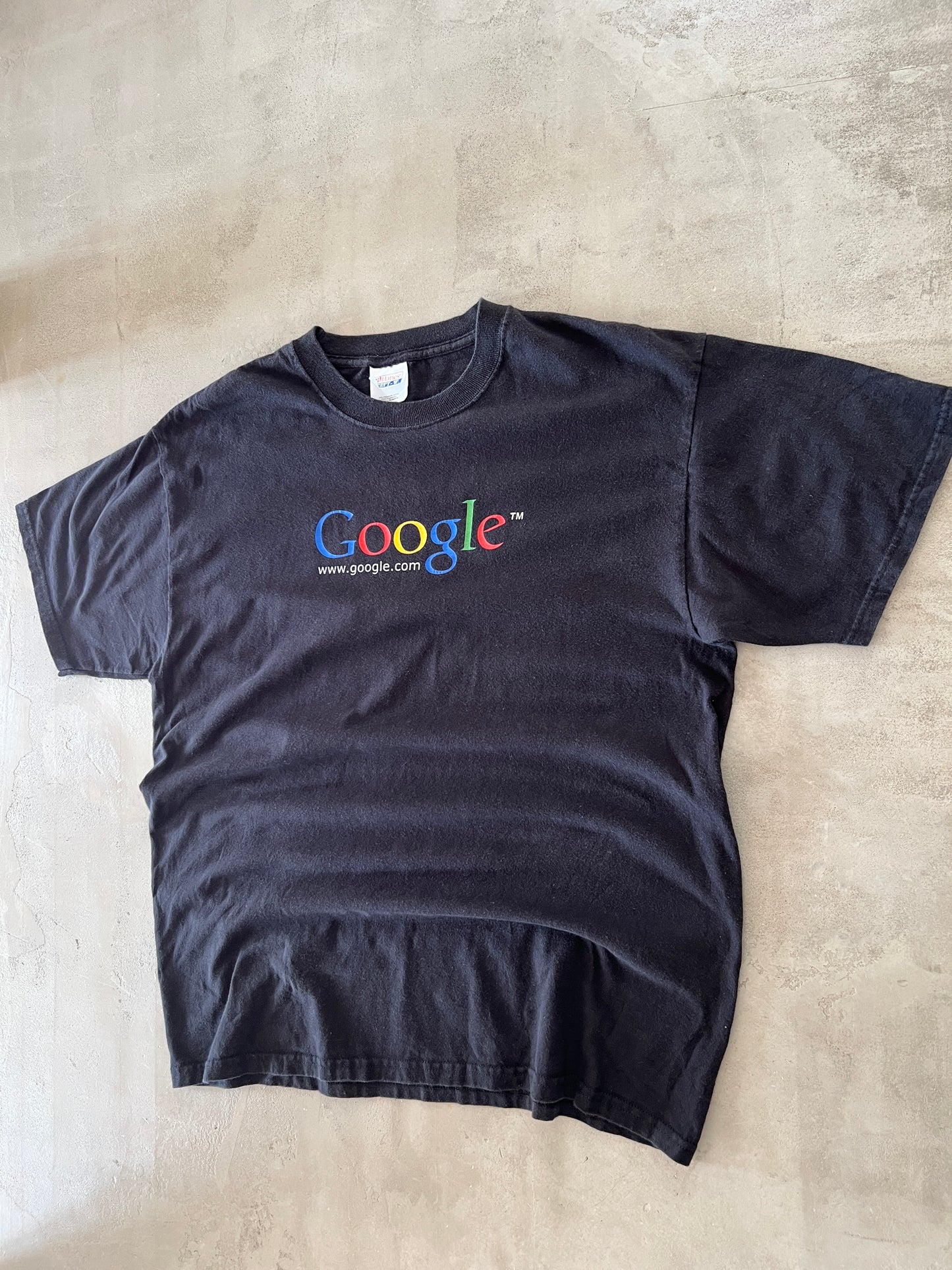 BLACK GOOGLE TEE - 1990S - L