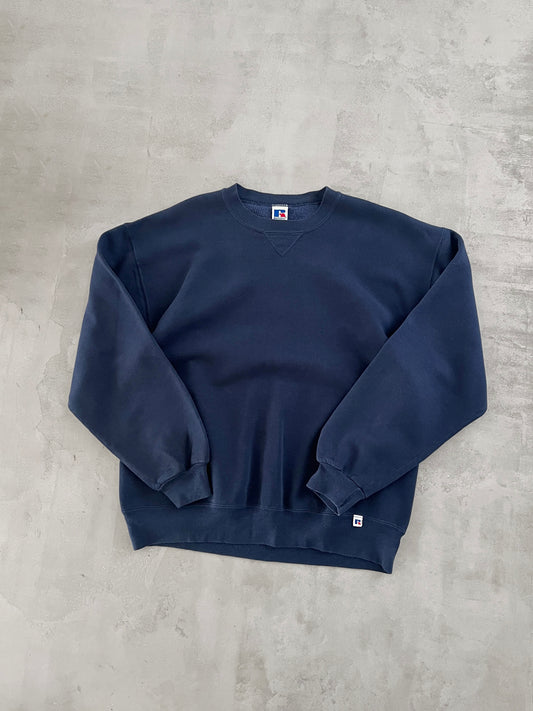 NAVY RUSSELL SWEATER - 1990S - L