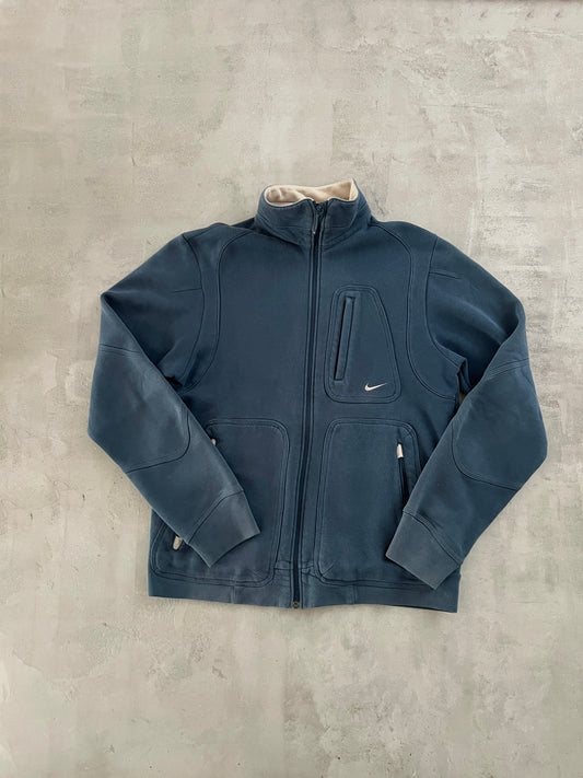 NAVY NIKE TRACK JACKET - 2000S - M