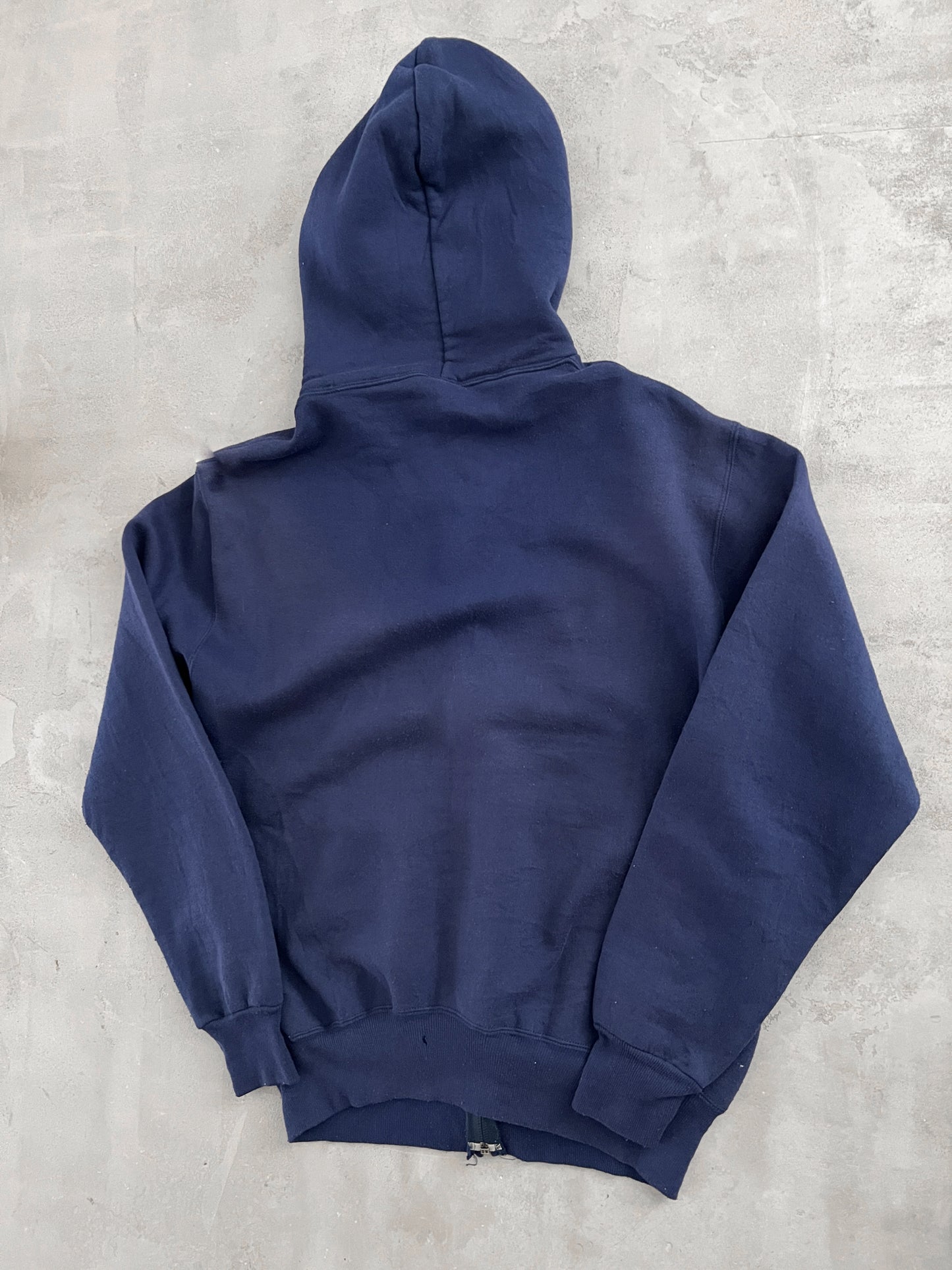 NAVY YANKEES RUSSELL ZIP UP HOODIE - 1990S - M