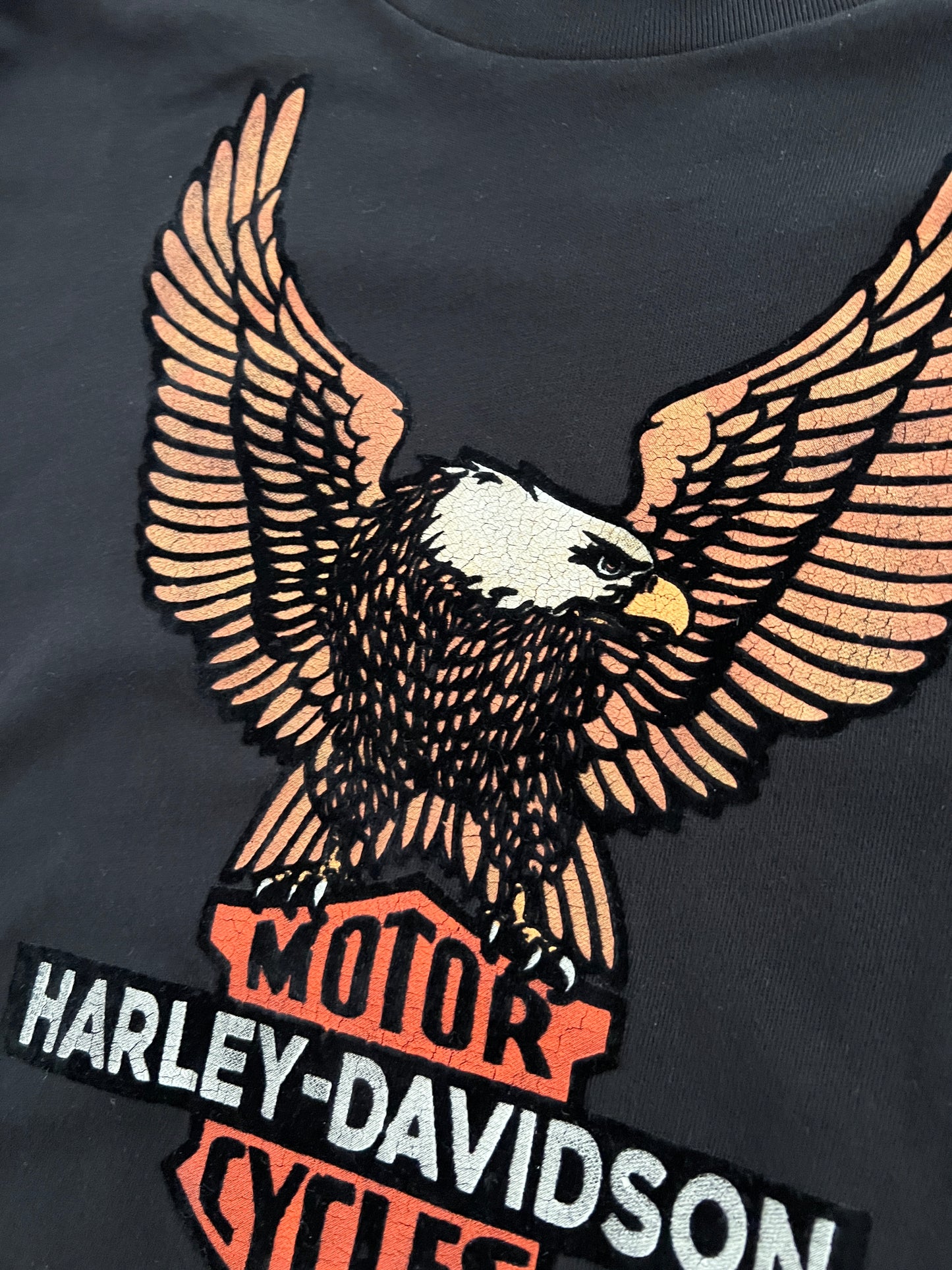 BLACK HARLEY DAVIDSON LONGSLEEVE - 1990S - L