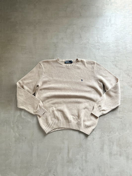 BEIGE RALPH LAUREN KNIT SWEATER - 2000S - M/L