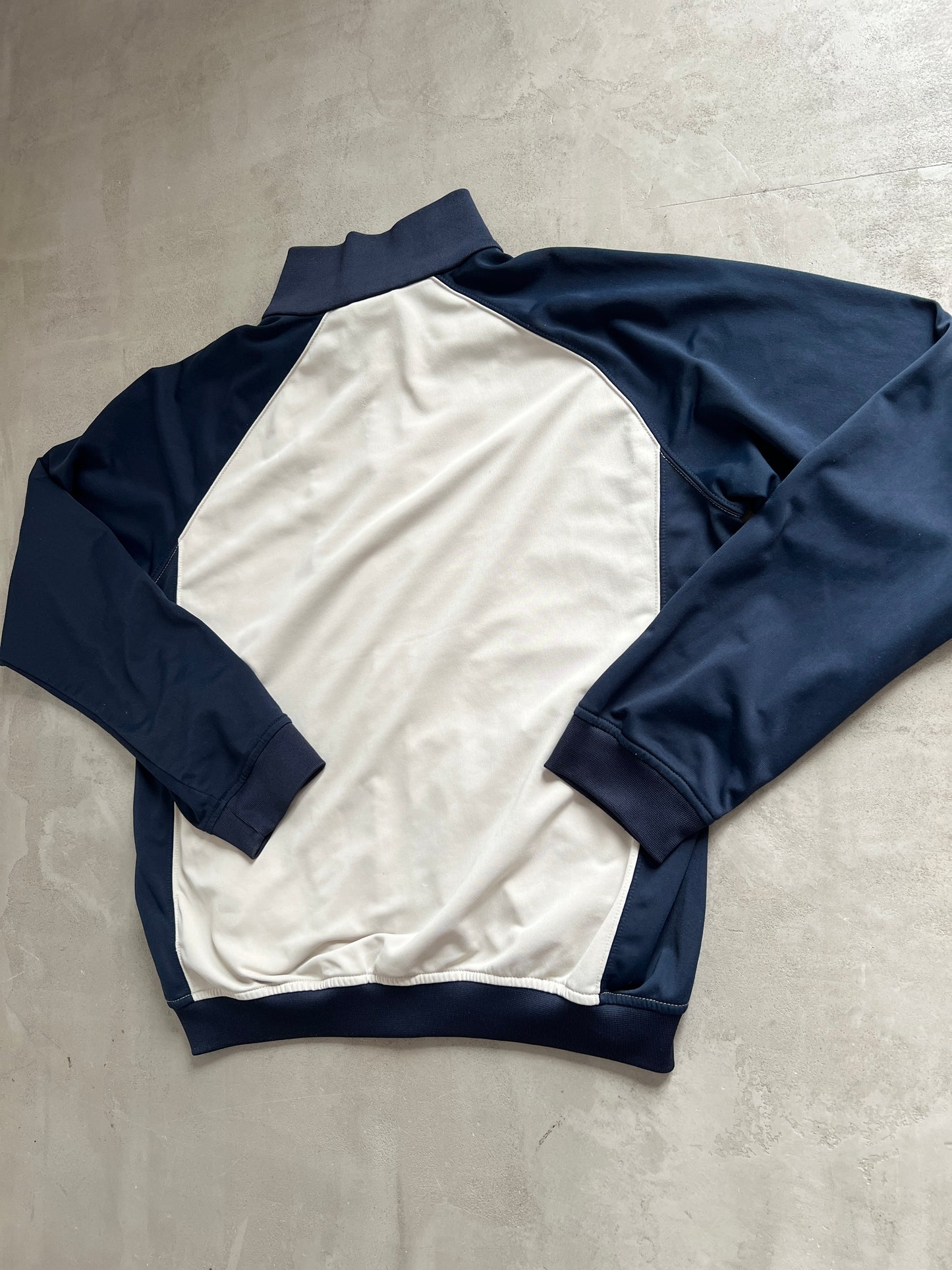CREME/NAVY NIKE TRACK JACKET - 2000S - L