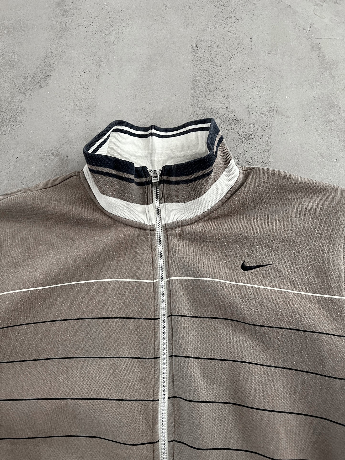 BEIGE NIKE TRACK JACKET - 2000S - M