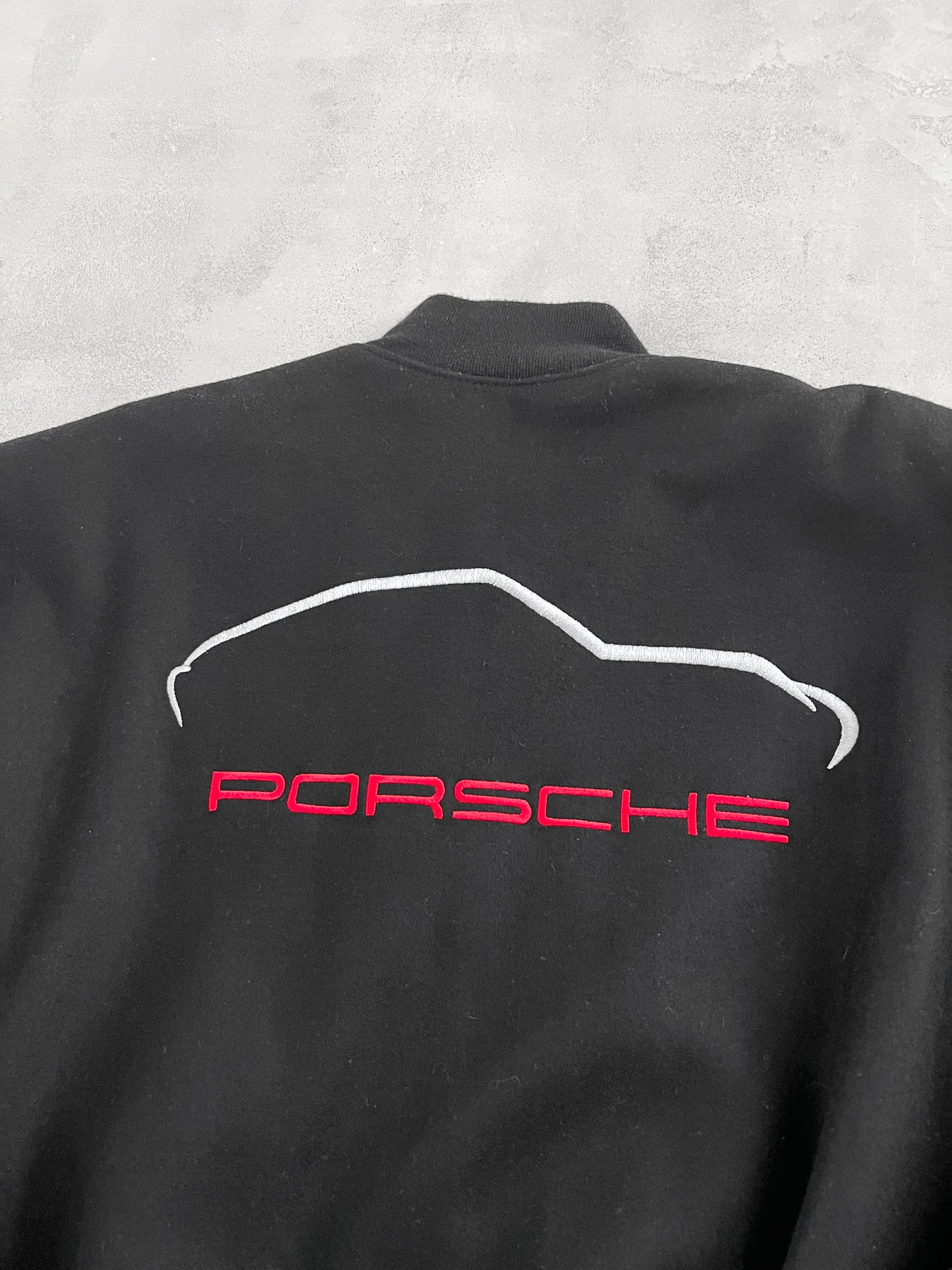 BLACK PORSCHE JACKET - 1990S - S/M