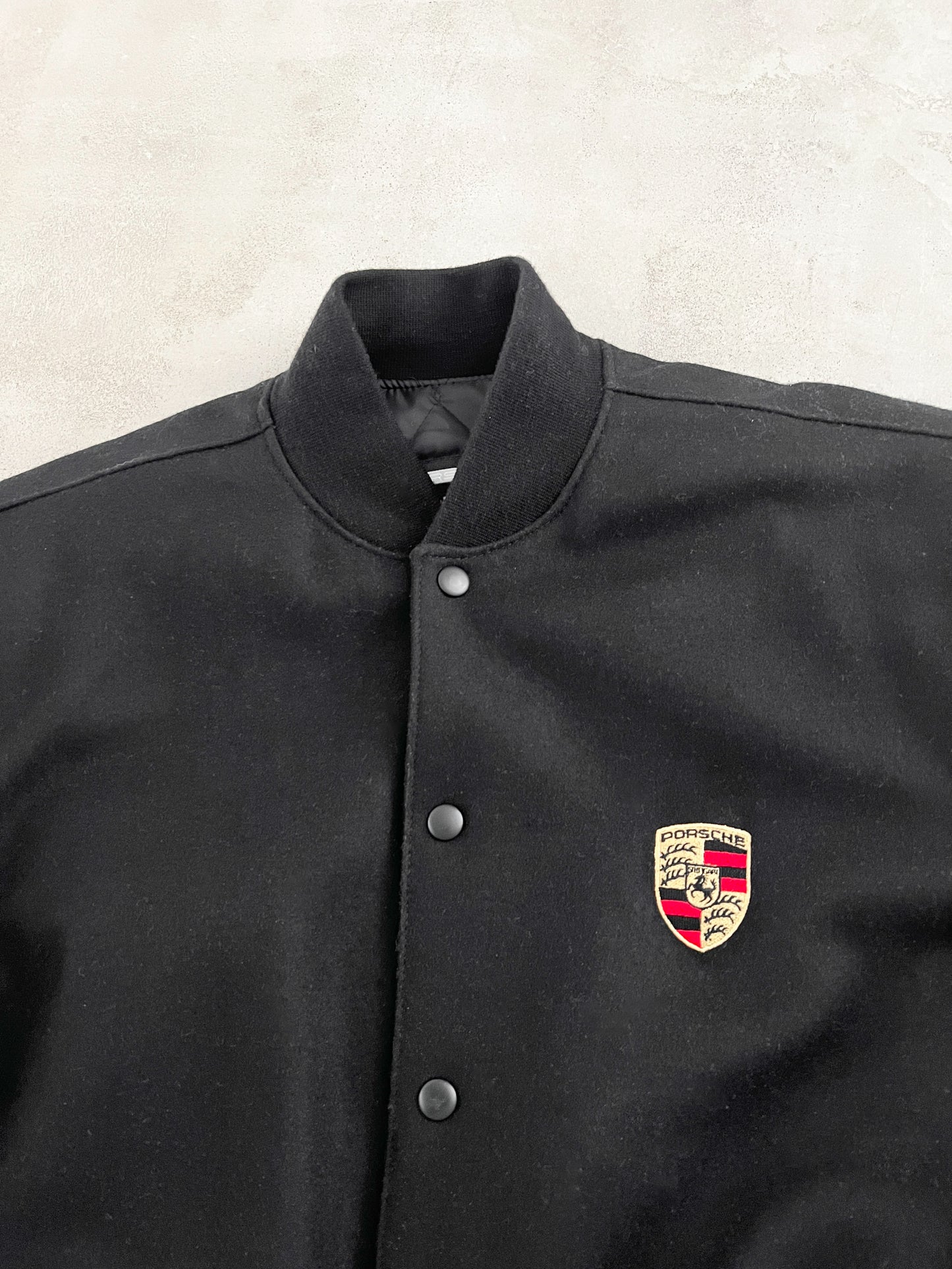 BLACK PORSCHE JACKET - 1990S - S/M