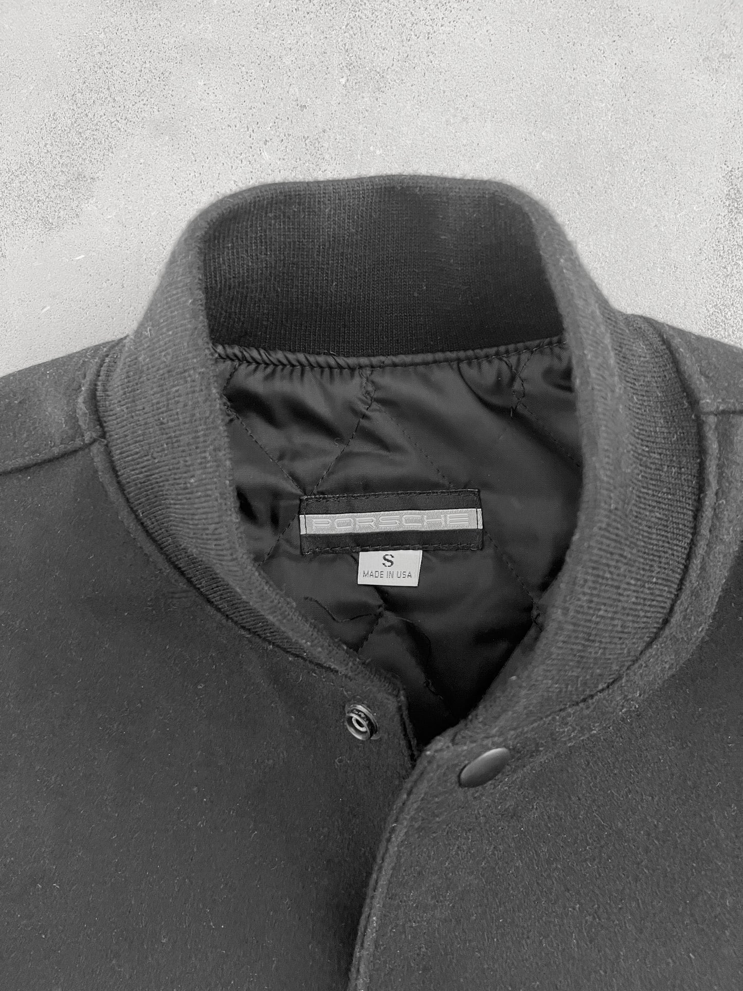 BLACK PORSCHE JACKET - 1990S - S/M