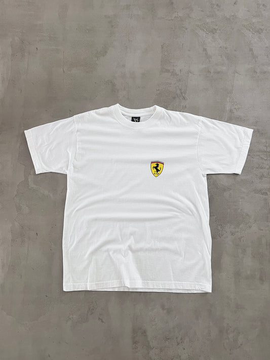 WHITE FERRARI TEE - 1990S - M