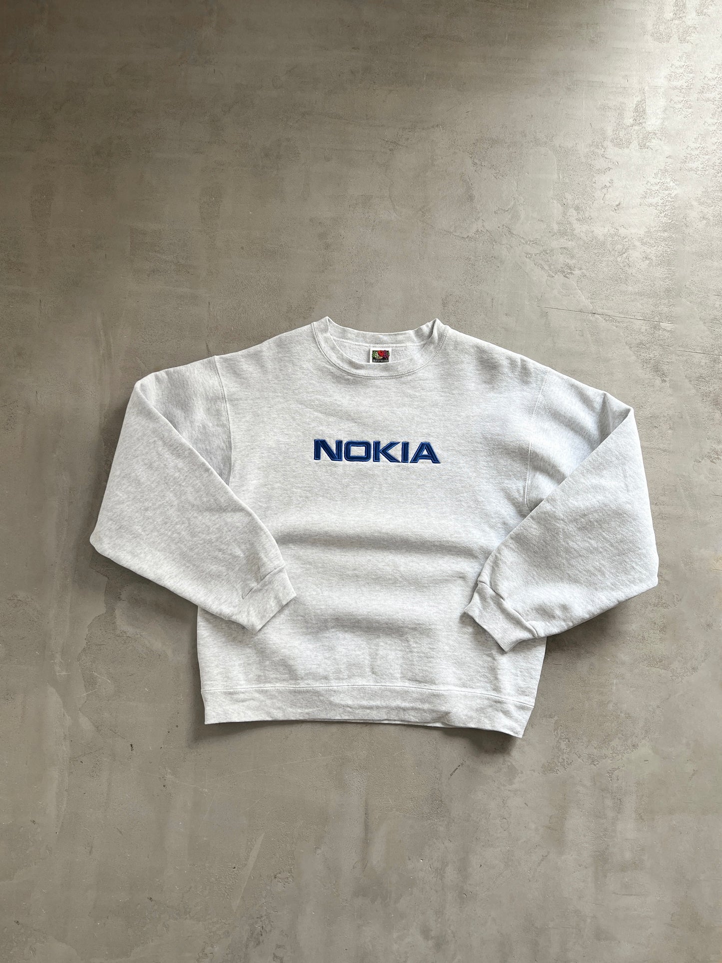 GREY NOKIA SWEATER - 1990S - S
