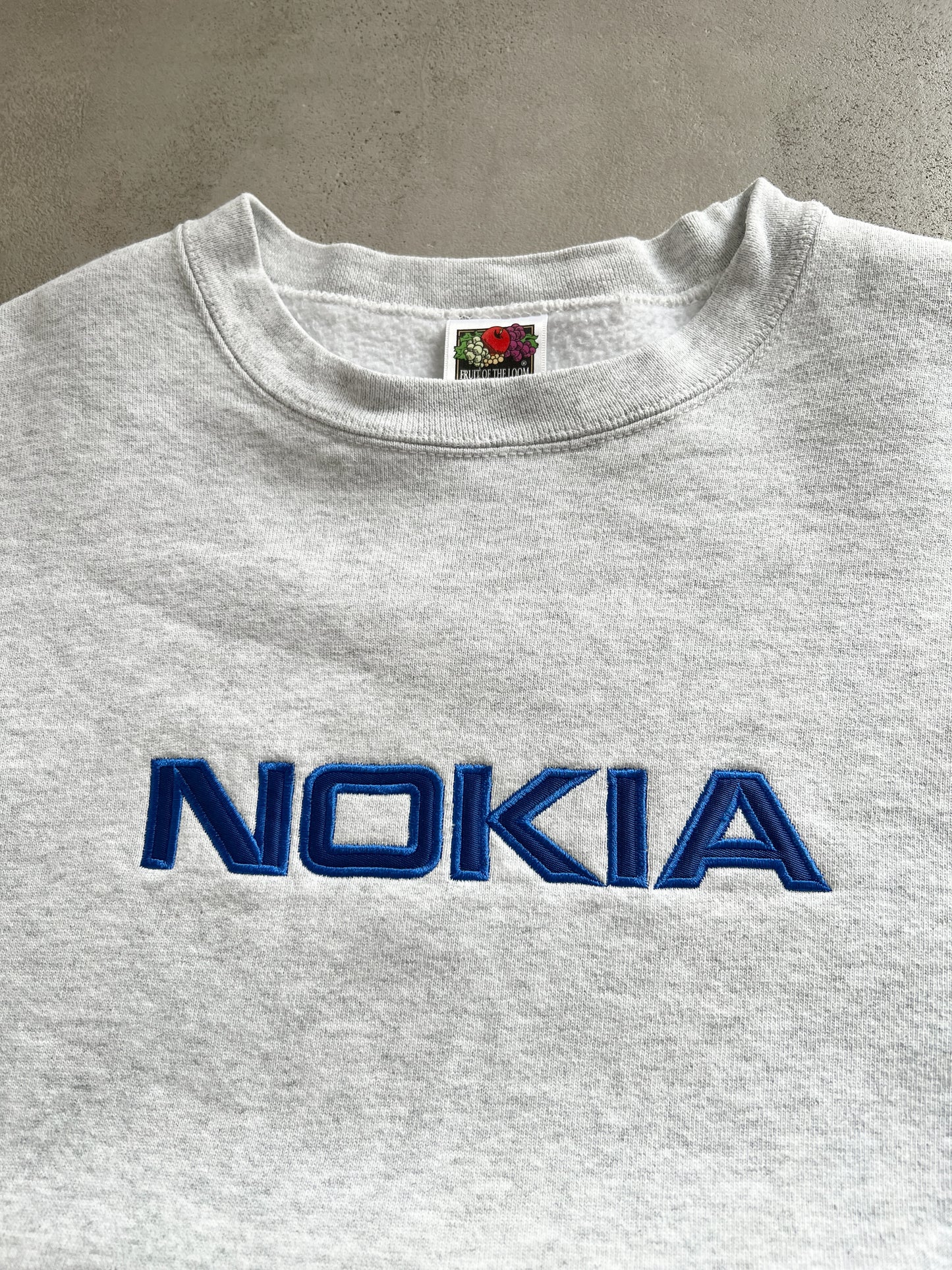 GREY NOKIA SWEATER - 1990S - S