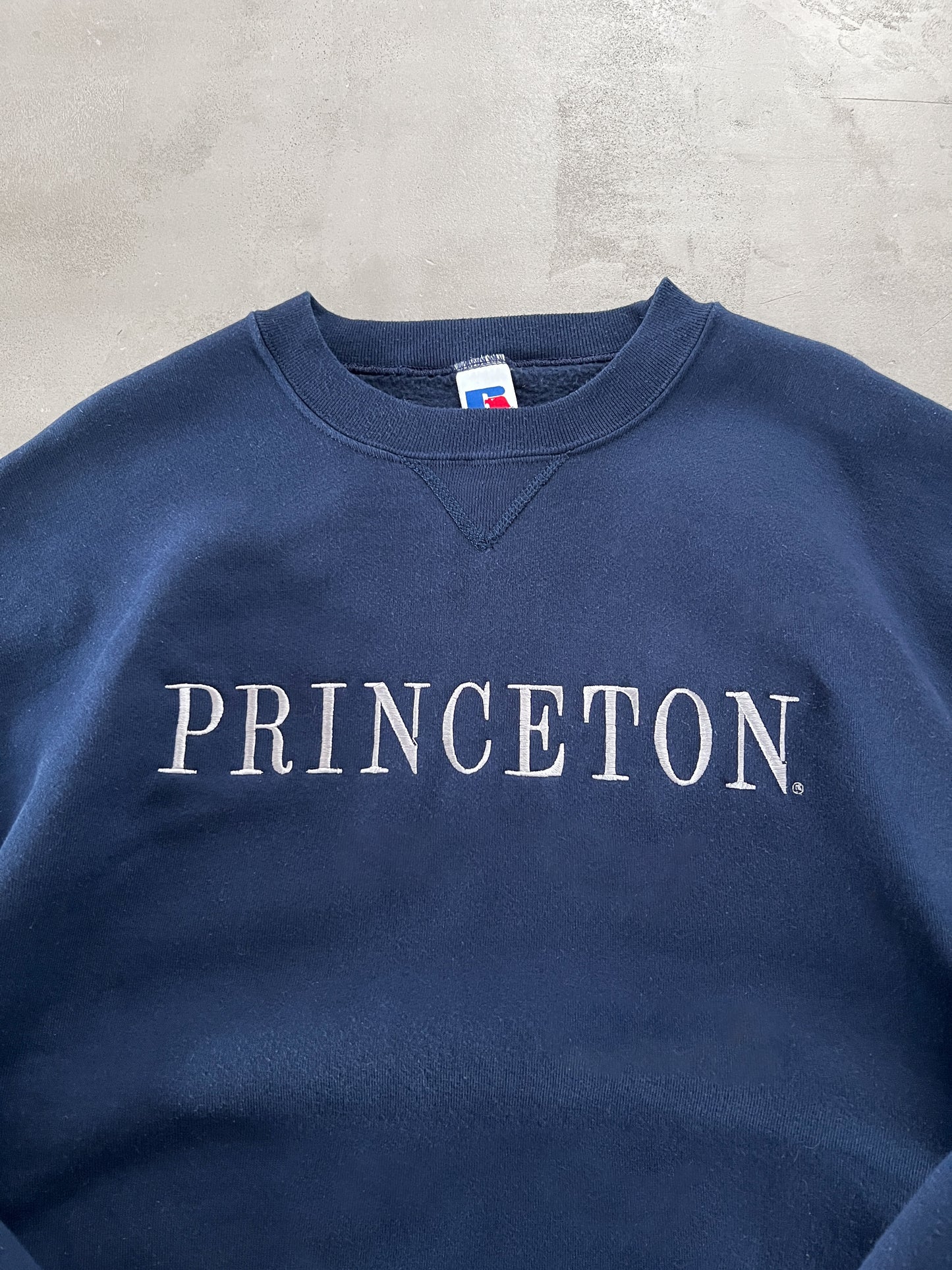 NAVY PRINCETON RUSSELL SWEATER - 1990S - L/XL
