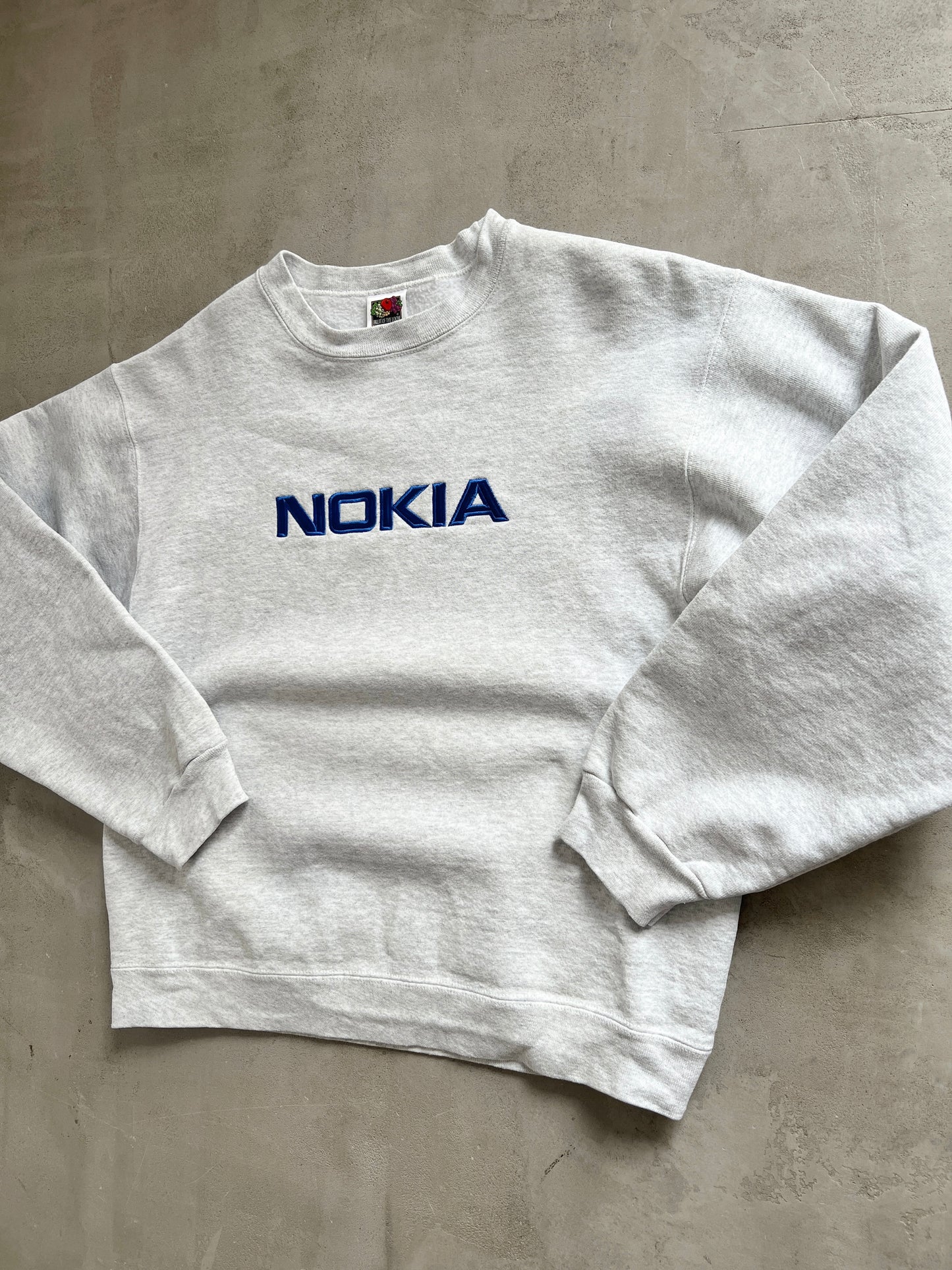 GREY NOKIA SWEATER - 1990S - S