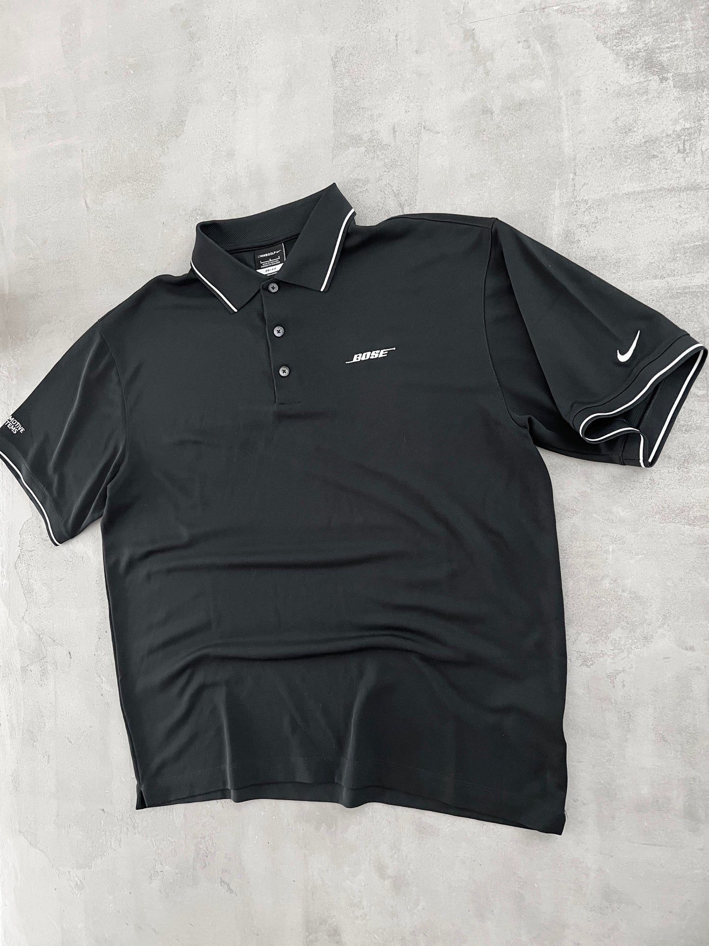 BLACK BOSE X X NIKE GOLF POLO - 2000S - L/XL