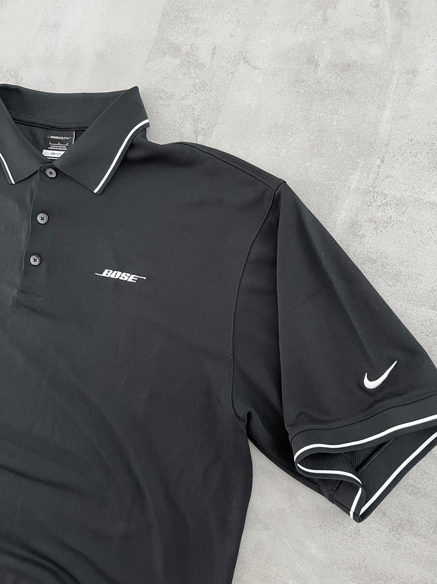 BLACK BOSE X X NIKE GOLF POLO - 2000S - L/XL