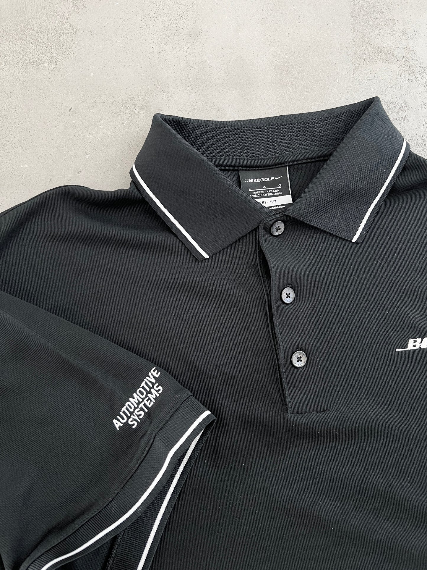 BLACK BOSE X X NIKE GOLF POLO - 2000S - L/XL
