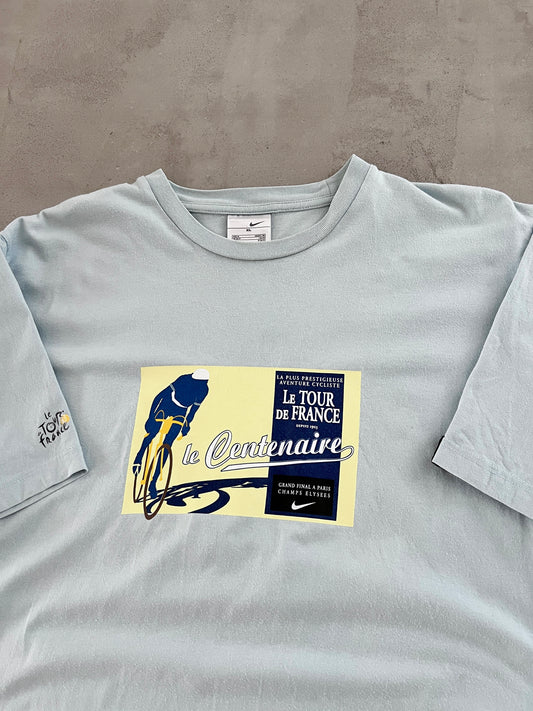 BABY BLUE TOUR DE FRANCE NIKE TEE - 2000S - XL