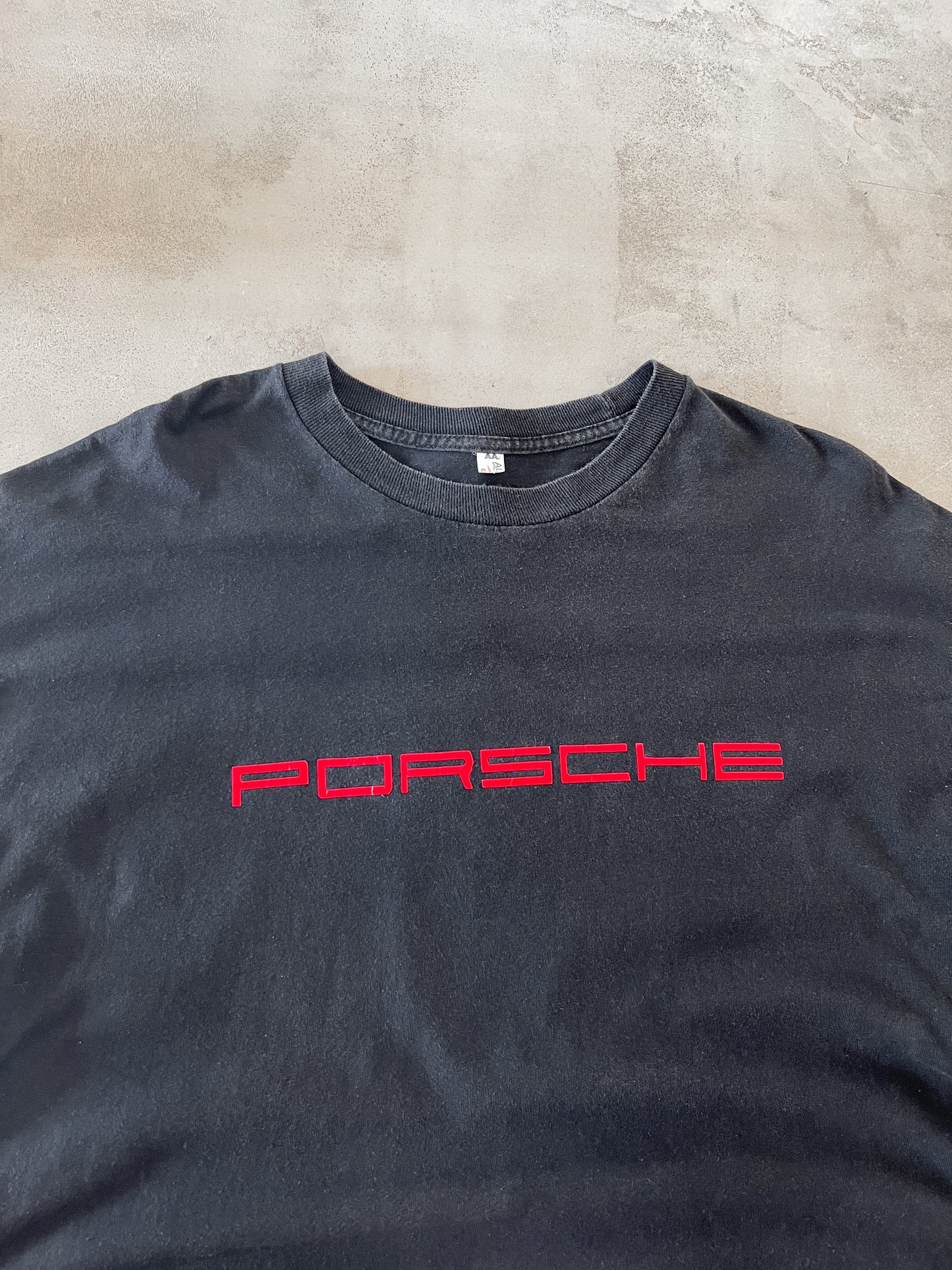 FADED BLACK PORSCHE TEE - 1990S - XL