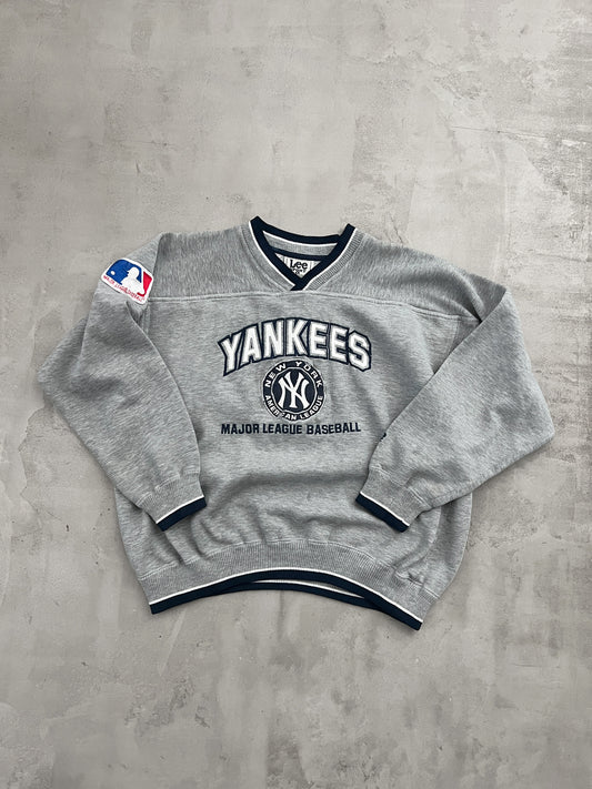 GREY YANKEES SWEATER - 1990S - S