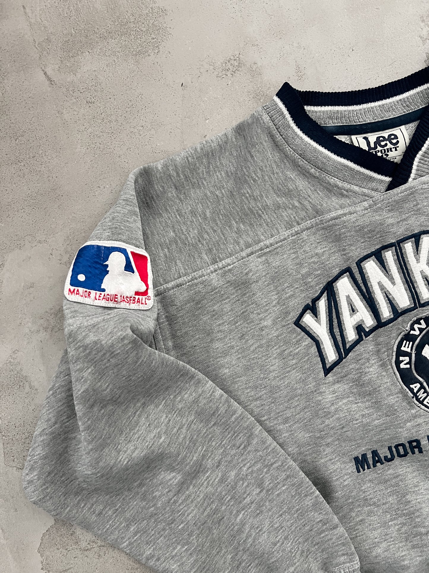 GREY YANKEES SWEATER - 1990S - S