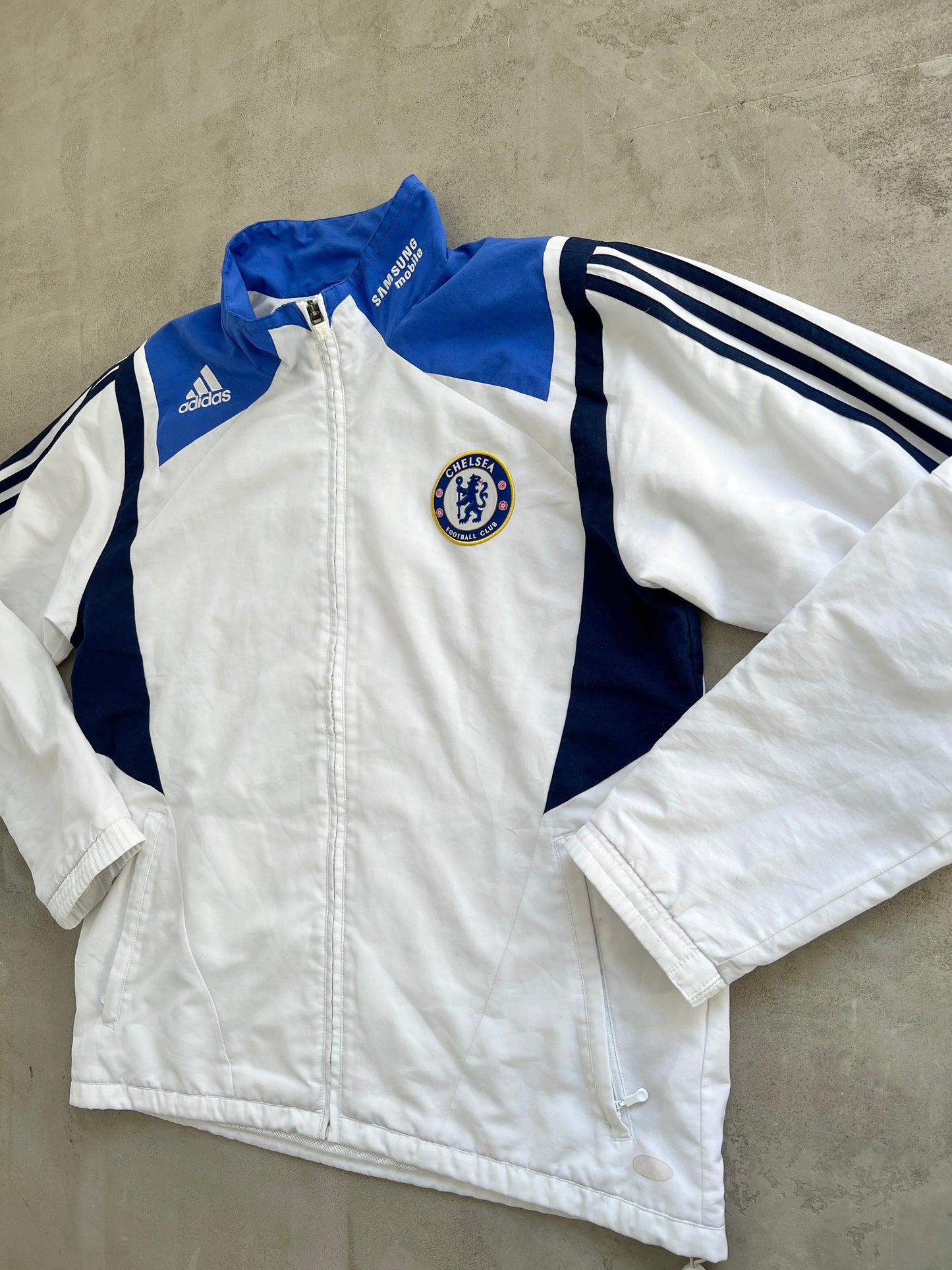WHITE CHELSEA FC TRACK JACKET - 2000S - L