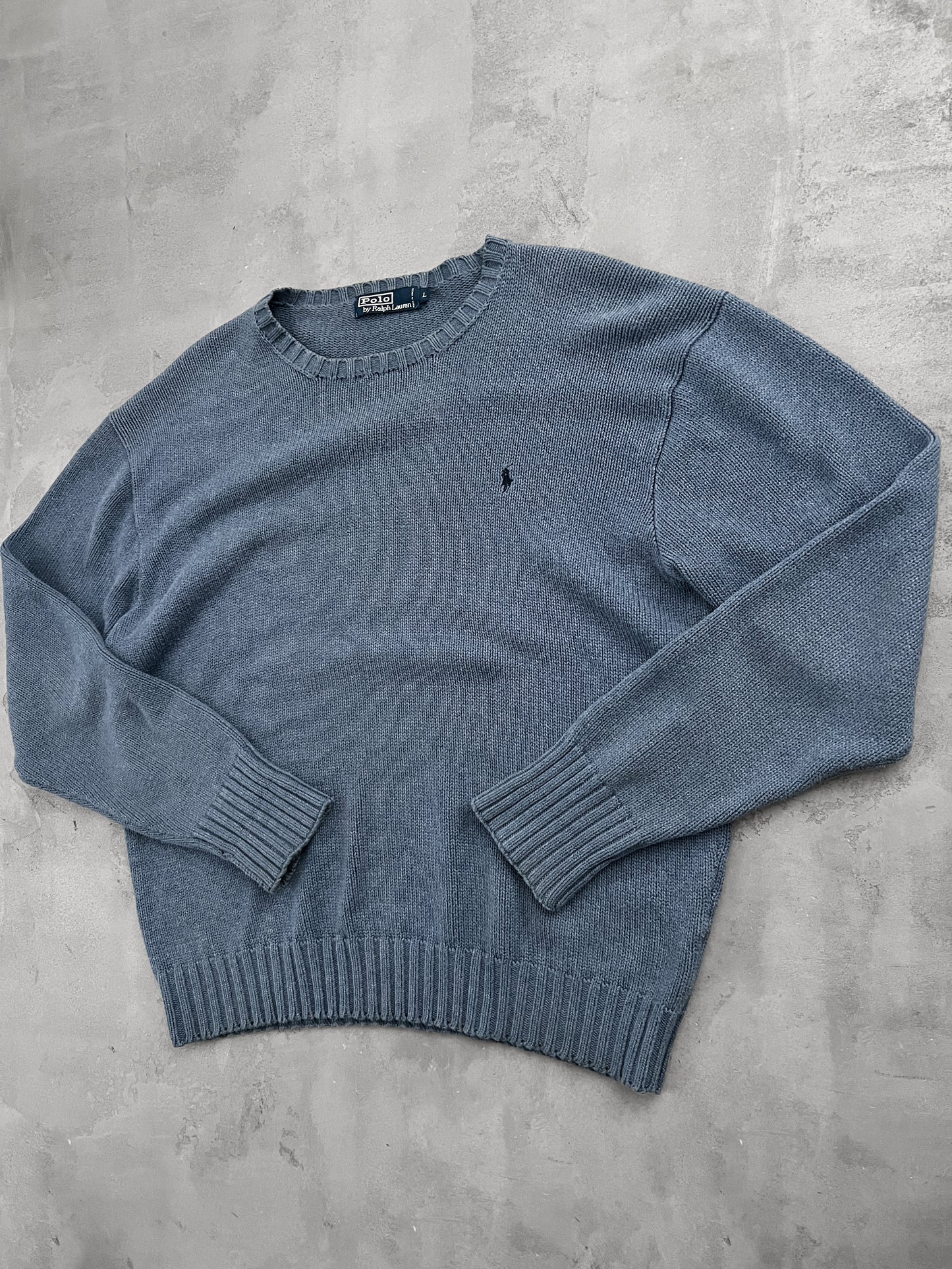 SLATE BLUE RALPH LAUREN KNIT  - 2000S - XL/L