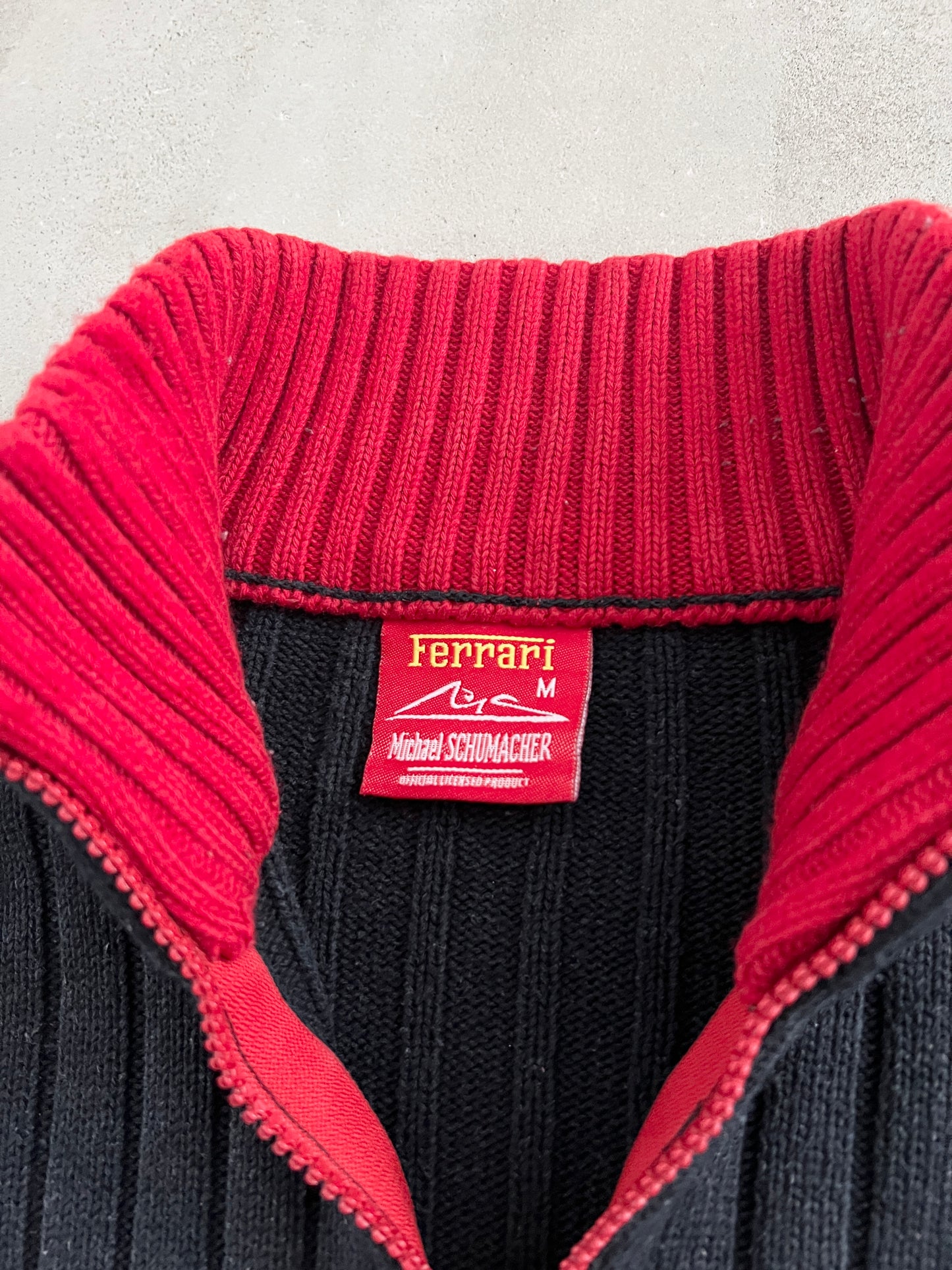 NAVY FERRARI KNIT JACKET - 2000S - M
