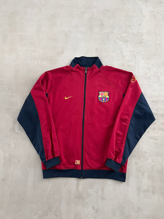 RED FC BARCELONA NIKE TRACK JACKET - 2000S - M