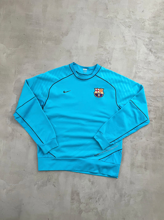 TURQUOISE FC BARCELONA NIKE SWEATER - 2000S - M/L