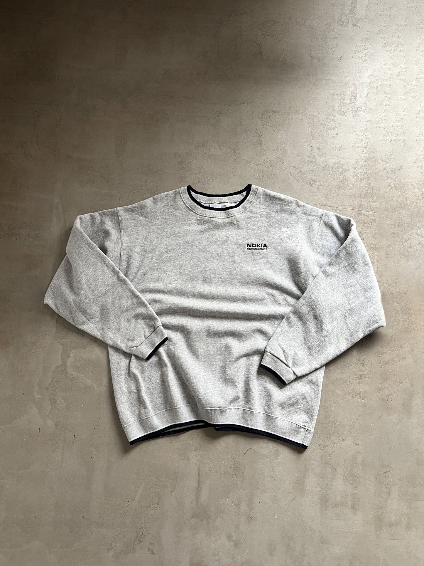 GREY NOKIA SWEATER - 1990S - XL