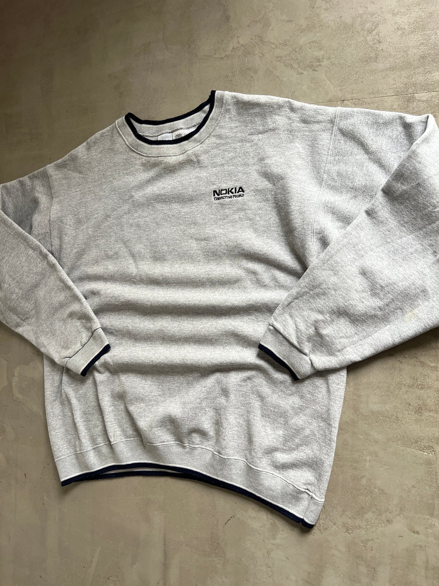 GREY NOKIA SWEATER - 1990S - XL