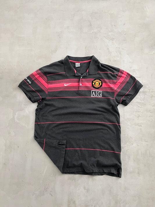 BLACK MANCHESTER UNITED NIKE POLO - 2000S - L