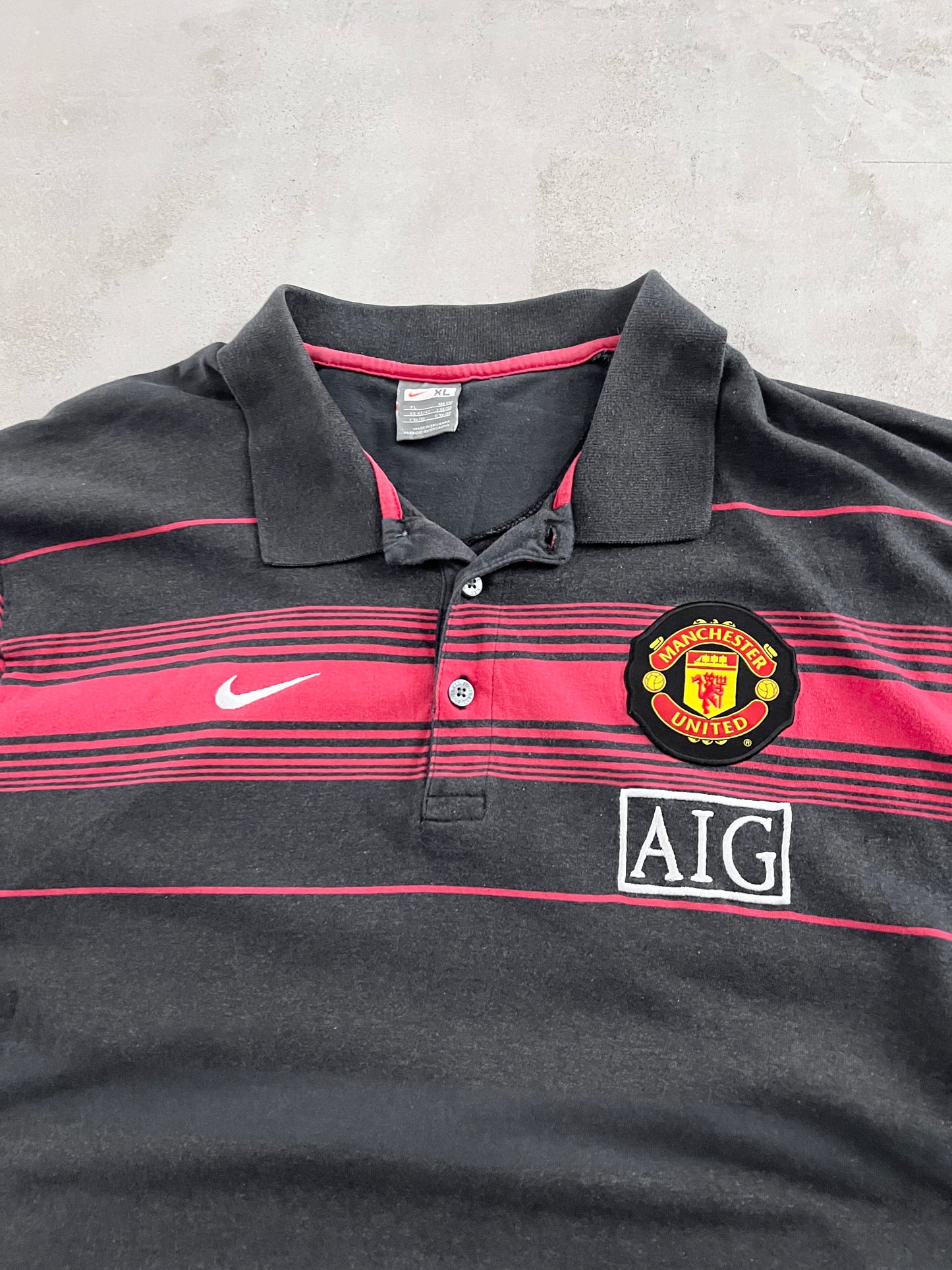 BLACK MANCHESTER UNITED NIKE POLO - 2000S - L