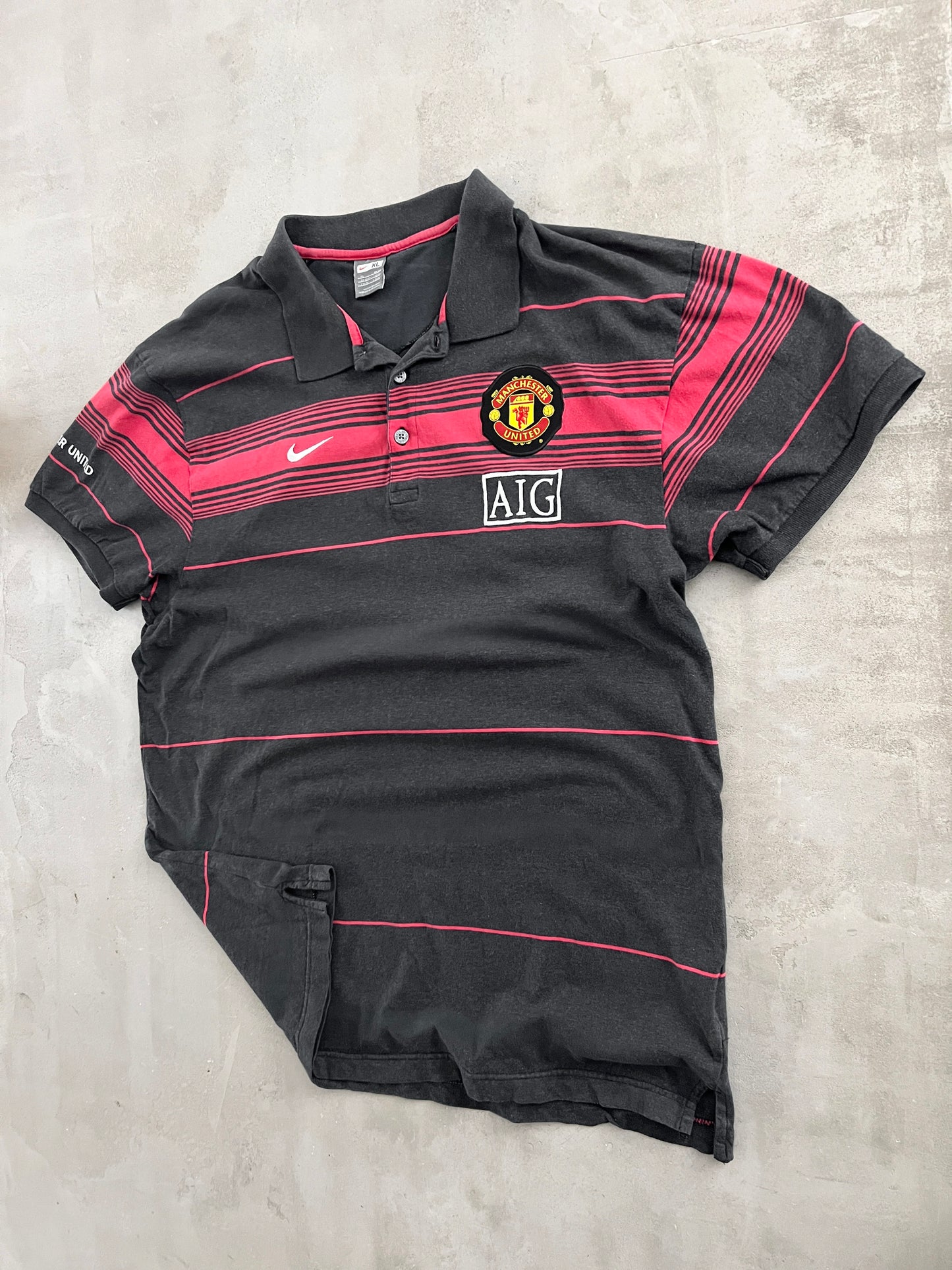 BLACK MANCHESTER UNITED NIKE POLO - 2000S - L