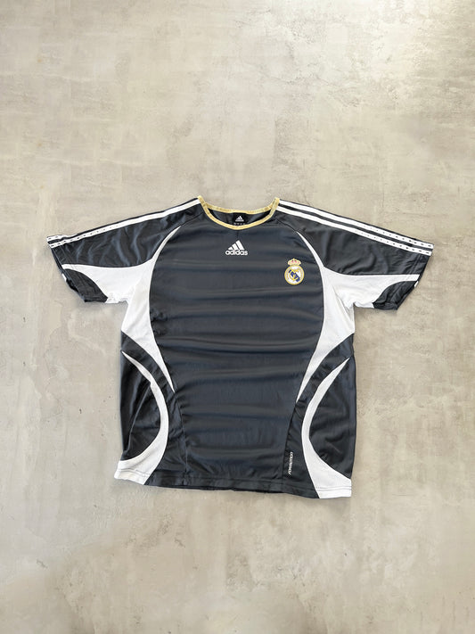 GREY REAL MADRID ADIDAS JERSEY - 2000S - XL
