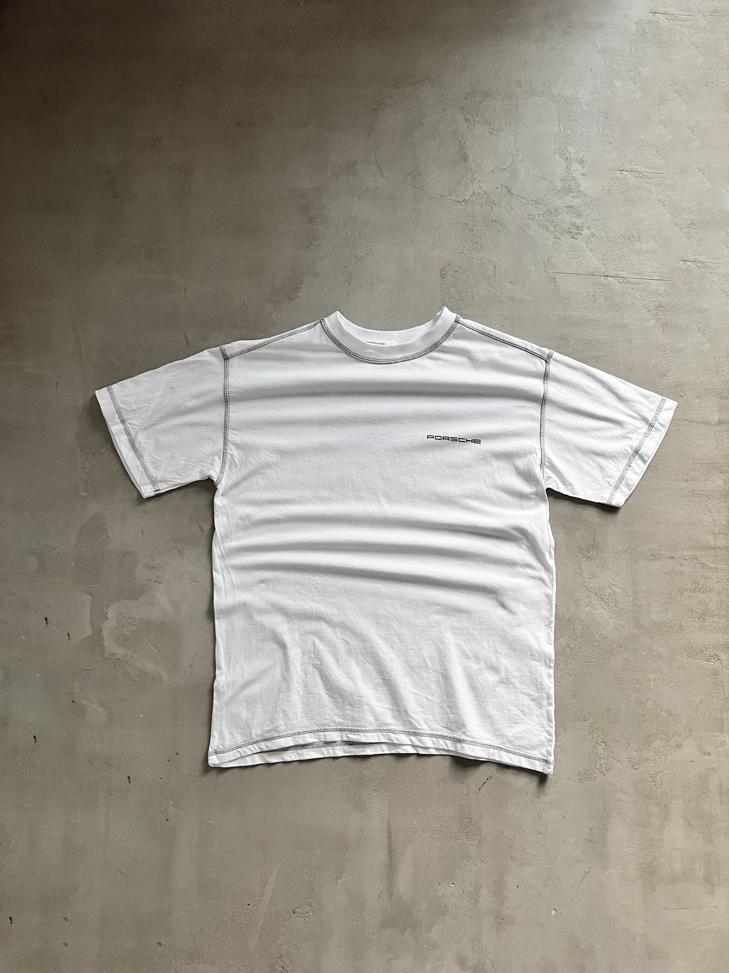 WHITE PORSCHE TEE - 2000S - S