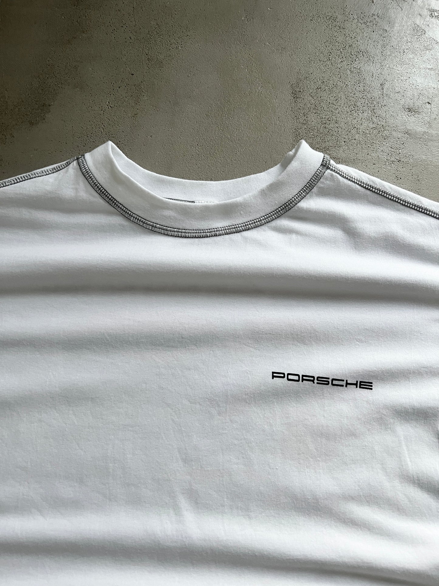 WHITE PORSCHE TEE - 2000S - S