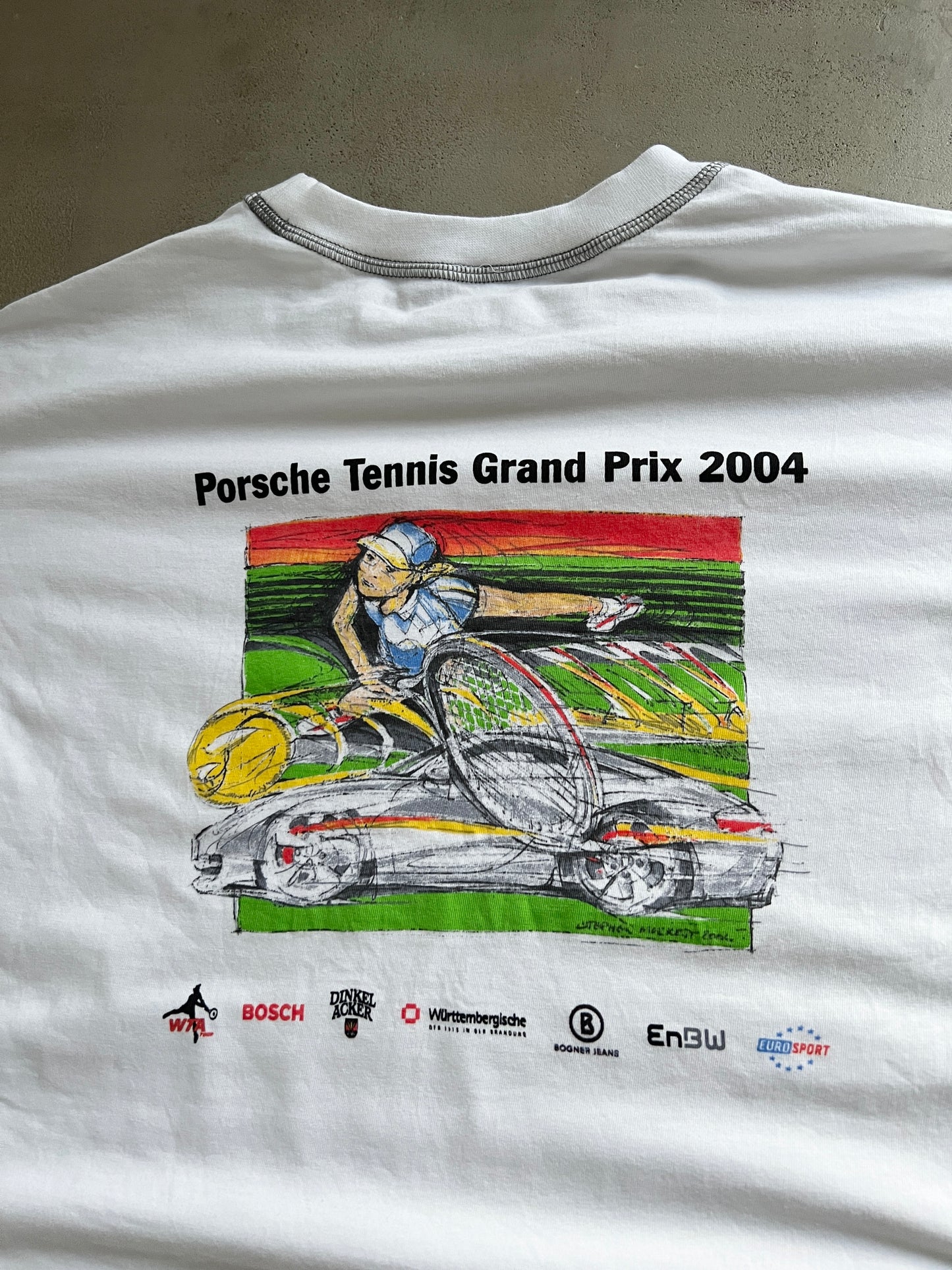 WHITE PORSCHE TEE - 2000S - S
