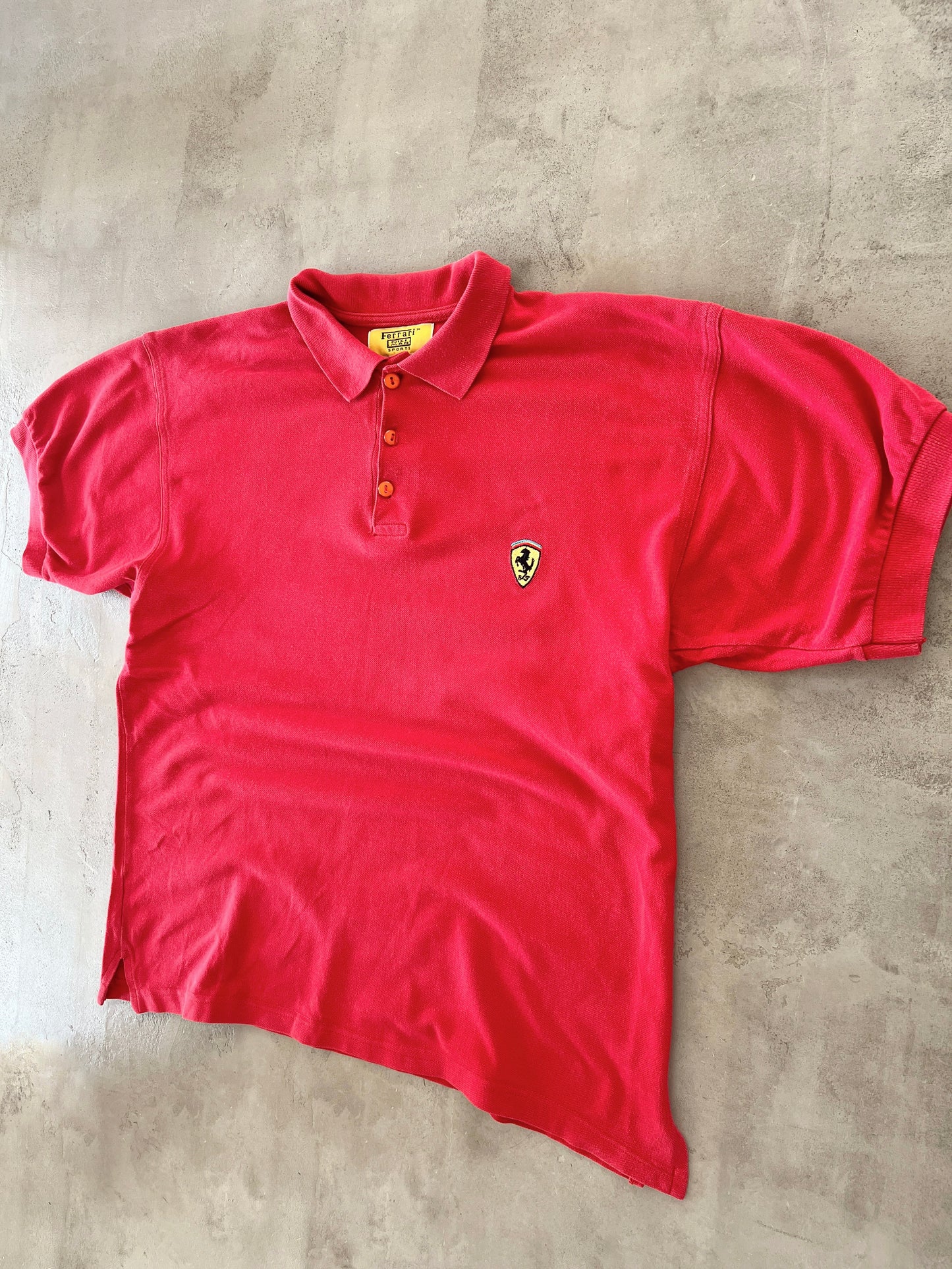 RED FERRARI X SCHUMACHER POLO - 1990S - L/M