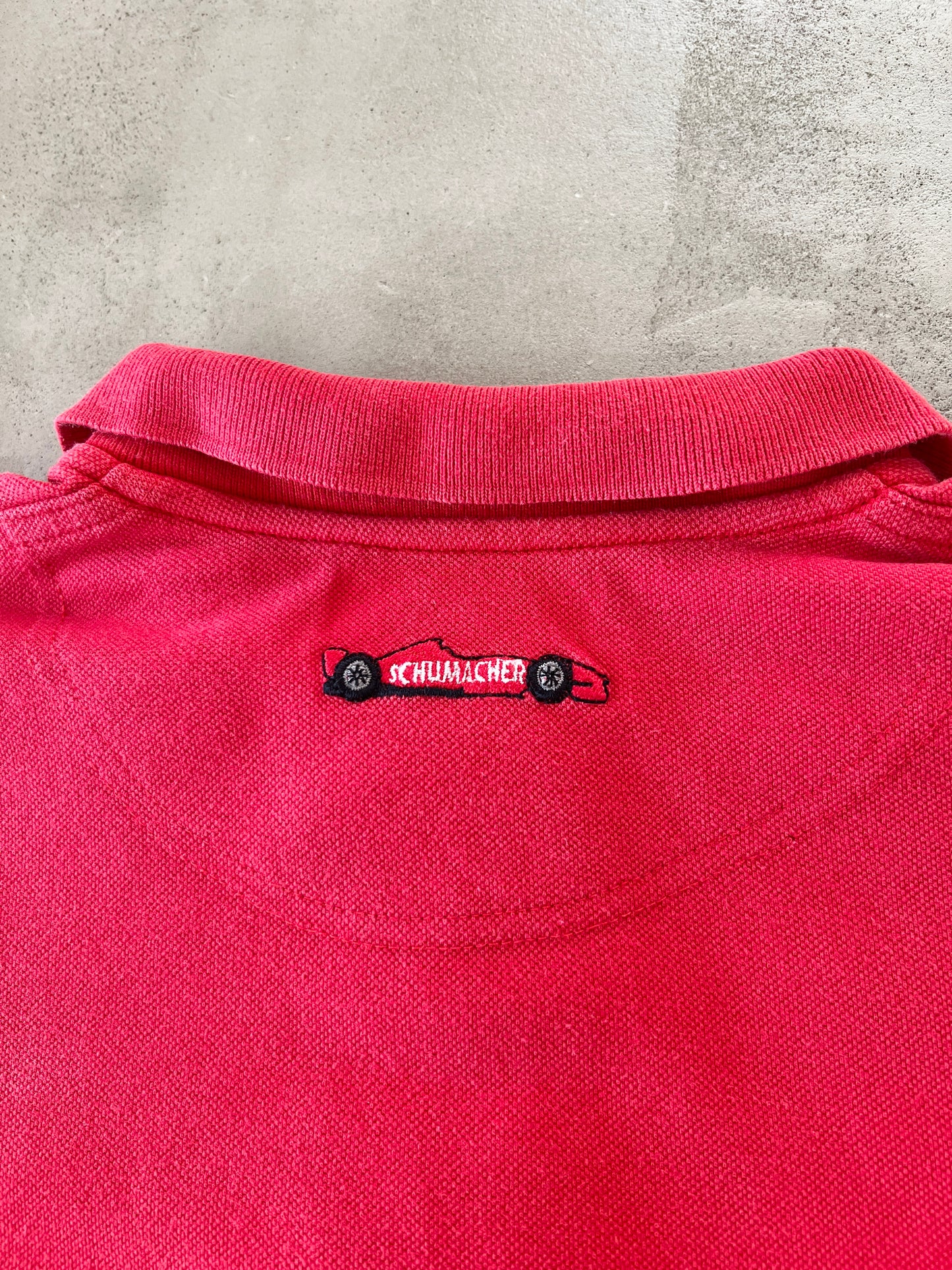 RED FERRARI X SCHUMACHER POLO - 1990S - L/M