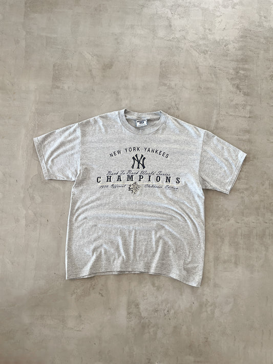 GREY YANKEES TEE - 1990S - L