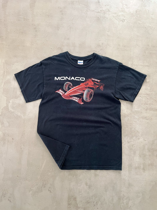 FADED BLACK MONACO RACING TEE - 1990S - M