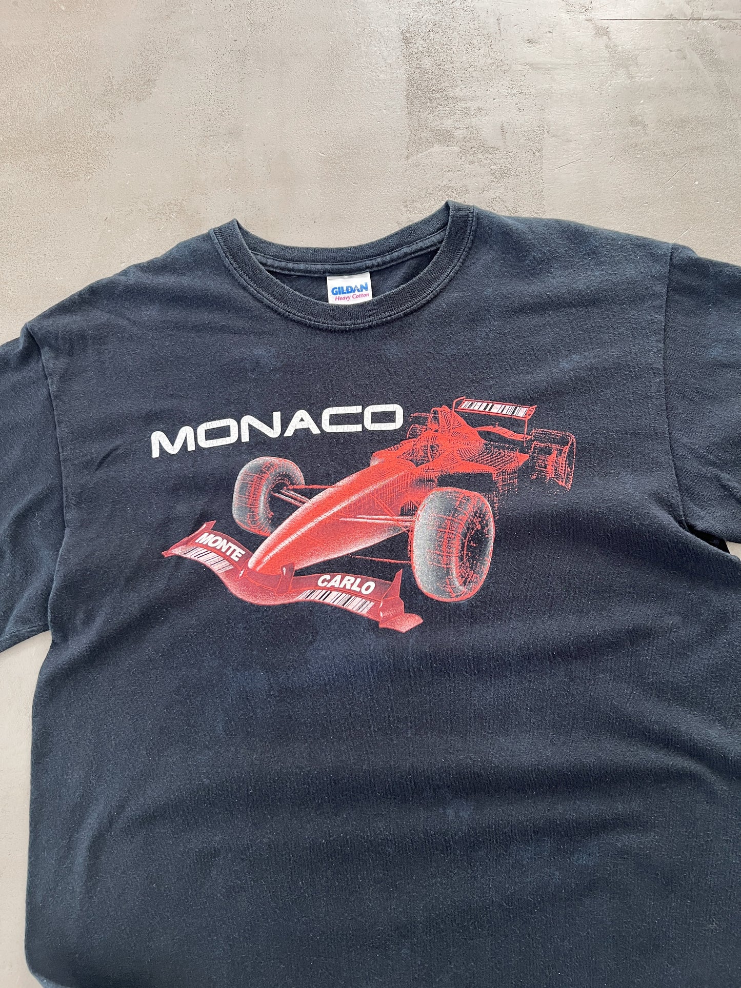 FADED BLACK MONACO RACING TEE - 1990S - M