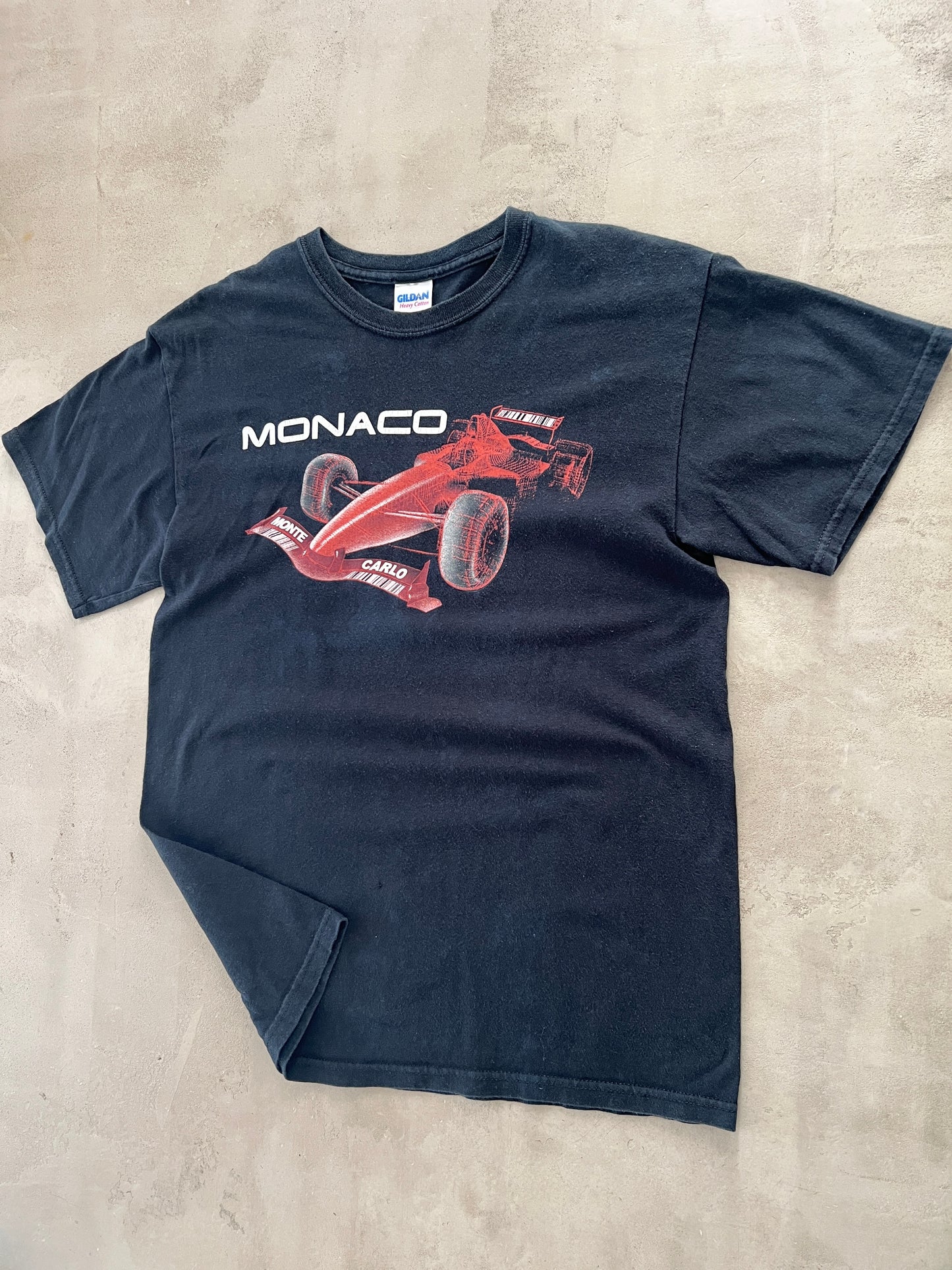 FADED BLACK MONACO RACING TEE - 1990S - M