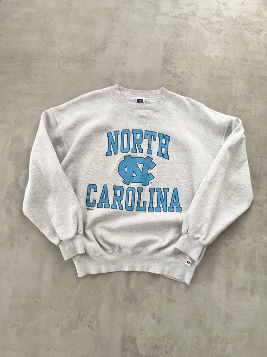 GREY UNC RUSSELL SWEATER - 1990S - M