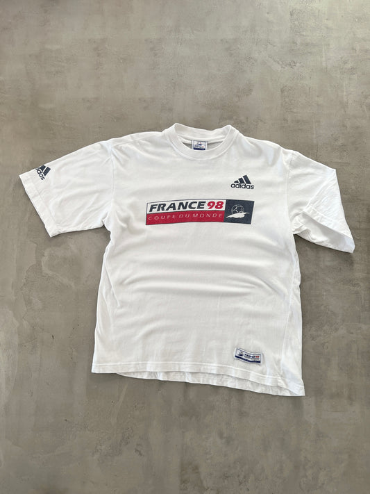WHITE FRANCE WORLD CUP TEE - 1998 - L/M