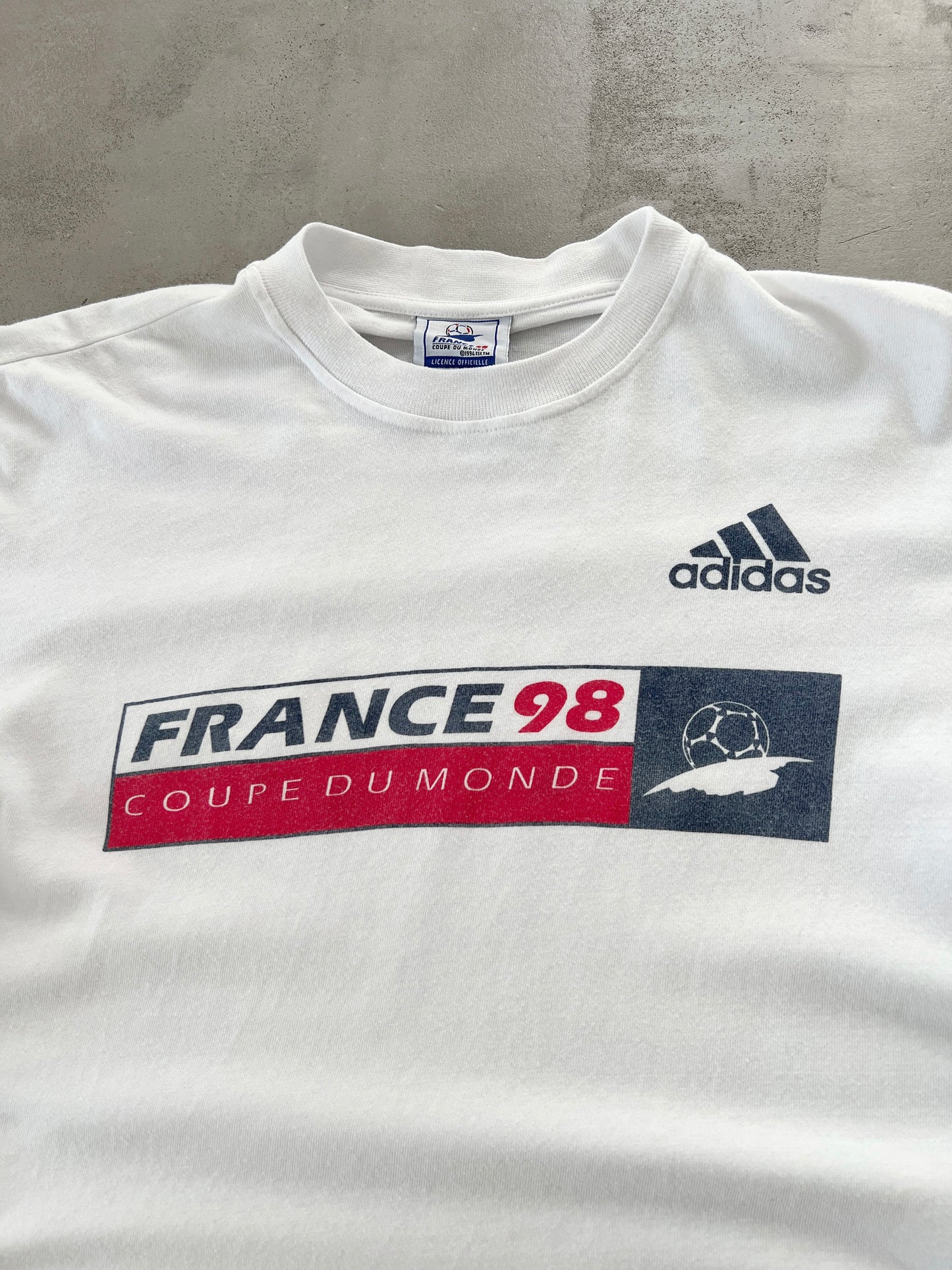 WHITE FRANCE WORLD CUP TEE - 1998 - L/M
