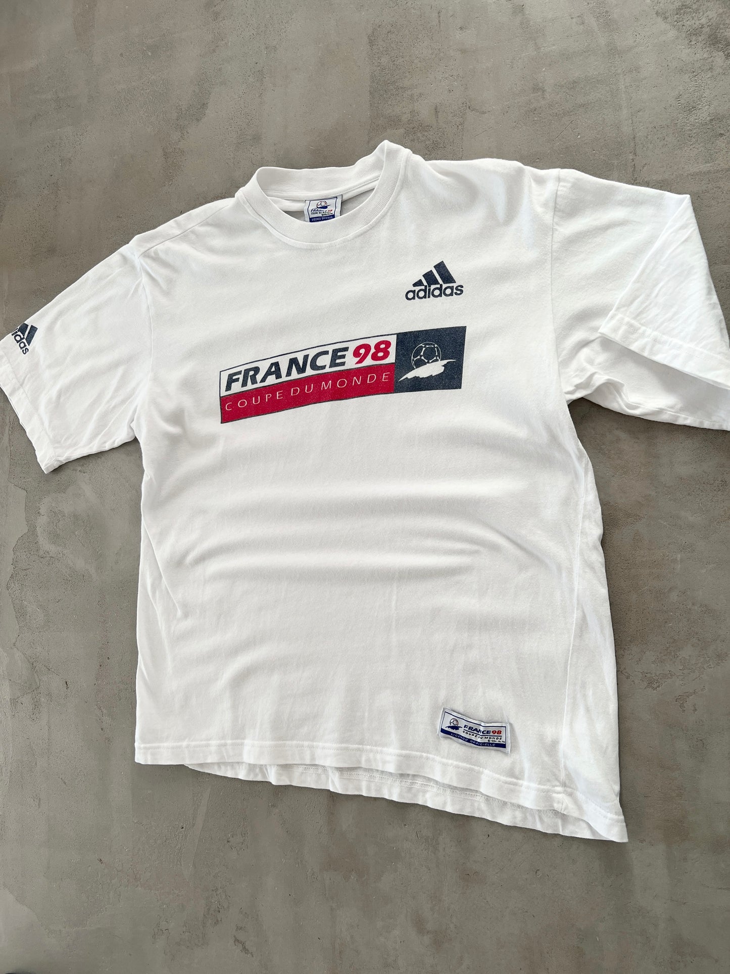 WHITE FRANCE WORLD CUP TEE - 1998 - L/M