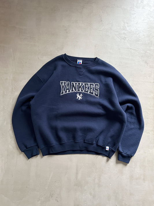 NAVY YANKEES RUSSELL SWEATER - 1990S - M/L